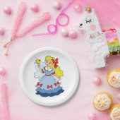 Assiettes En Carton Petite Fille Avec Un Papillon (Fête)