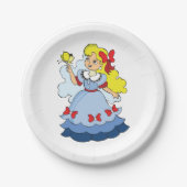 Assiettes En Carton Petite Fille Avec Un Papillon (Devant)