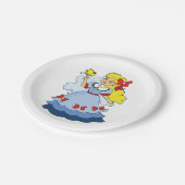 Assiettes En Carton Petite Fille Avec Un Papillon (Angle)