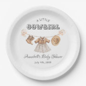 Assiettes En Carton Petite fille Casquette Bottes Baby shower robe (Devant)