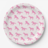 Assiettes En Carton Petite fille Cheval Amant Parties scintillant rose (Devant)