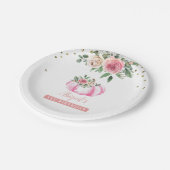 Assiettes En Carton Petite fille Citrouille rose or florale 1er annive (Angle)