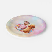 Assiettes En Carton Petite fille et canicule d'abricot (Angle)