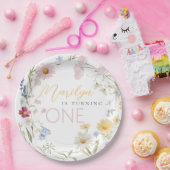 Assiettes En Carton Petite fille Fleur sauvage qui devient un annivers (Fête)