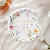 Assiettes En Carton Petite fille Fleur sauvage qui devient un annivers