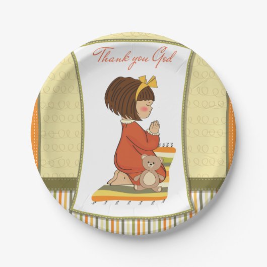 Assiettes En Carton Petite fille priant (Devant)