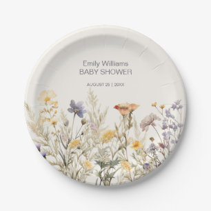 Assiettes En Carton Petite fleur sauvage baby shower