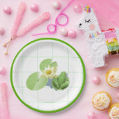 Assiettes En Carton Petite grenouille verte assise sur un chariot (Fête)