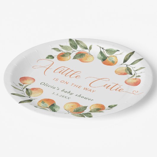 Assiettes En Carton Petite mignonne en chemin baby shower (Angle)