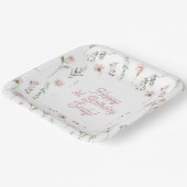 Assiettes En Carton Petite miss Fleur sauvage rose onederland 1er anni (Angulaire)