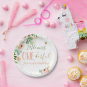 Assiettes En Carton Petite Miss Onederful Anniversaire Fleurs Roses Fi (Fête)