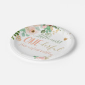 Assiettes En Carton Petite Miss Onederful Anniversaire Fleurs Roses Fi (Angle)