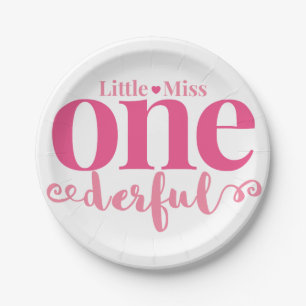 Assiettes En Carton Petite Miss Onederful Party Plates