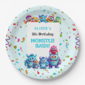 Assiettes En Carton Petite Monster Garçon Anniversaire Plaques de papi (Devant)