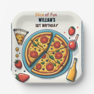 Assiettes En Carton petite nourriture garçon fille ado pizza premier 1