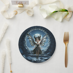Assiettes En Carton Petite Ombre Lunaire, la Fée Gothique Mignonne