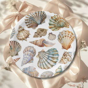 Assiettes En Carton Petite Perle de Mer Vous Bientôt Fille Baby Shower