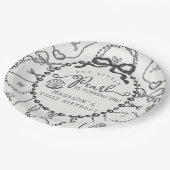 Assiettes En Carton Petite perle noire Coquette Bow Plaque d'anniversa (Angle)
