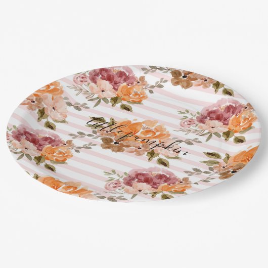 Assiettes En Carton Petite plaque de papier Citrouille Baby shower Cit (Angle)