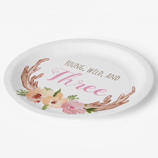 Assiettes En Carton Petite plaque de papier d'anniversaire sauvage et  (Angle)