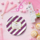 Assiettes En Carton Petite plaque en papier Princesse, violet, Parties (Fête)