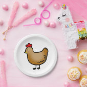 Assiettes En Carton petite poule mignonne de poulet de ferme (Fête)