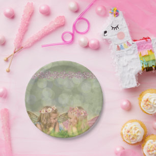 Assiettes En Carton Petite soeur Fairy Friends en Imaginaire rose