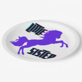 Assiettes En Carton Petite soeur Pony pourpre (Angle)