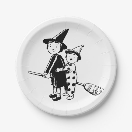 Assiettes En Carton Petite Sorcière Et Clown (Devant)