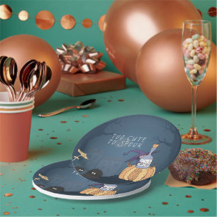 Assiettes En Carton Petite sorcière Fête d'Halloween personnalisée