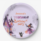 Assiettes En Carton Petite sorcière Spooktacular Anniversaire fête d'H (Devant)