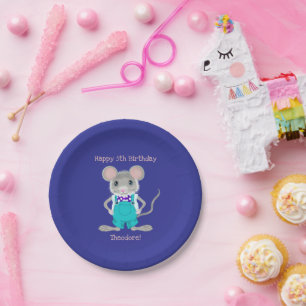 Assiettes En Carton Petite souris adorable et élégante coutume Anniver