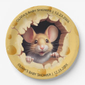 Assiettes En Carton Petite souris dans le Baby shower au fromage (Devant)