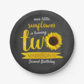 Assiettes En Carton Petite tournesol 2e plaque papier d'anniversaire (Devant)