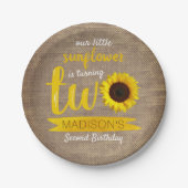 Assiettes En Carton Petite tournesol 2e plaque papier d'anniversaire (Devant)