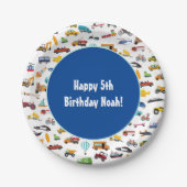 Assiettes En Carton Petite voiture Motif véhicule enfant fête d'annive (Devant)