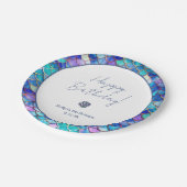 Assiettes En Carton Petites filles de la mignonne sirène fête d'annive (Angle)