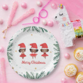 Assiettes En Carton Petites filles Noël Père Noël Ballerinas (Fête)