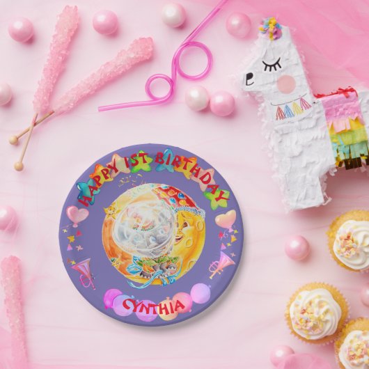 Assiettes En Carton Petites Filles Personnalisées Plaques De Papier D'