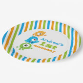 Assiettes En Carton Petites plaques d'anniversaire monstrueuses (Angle)