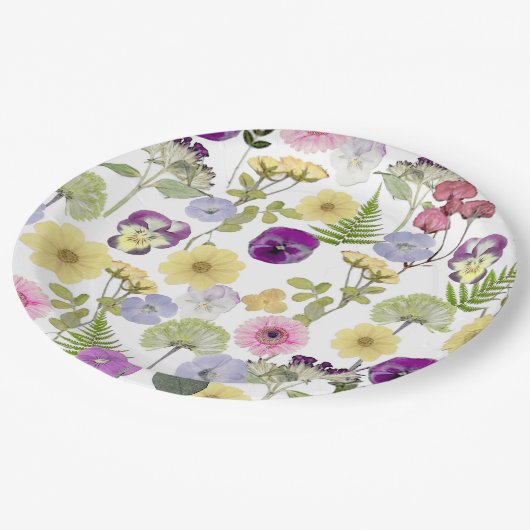 Assiettes En Carton Petites plaques de papier baby shower à thème Fleu (Angle)