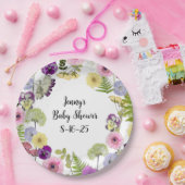 Assiettes En Carton Petites plaques de papier baby shower à thème Fleu (Fête)