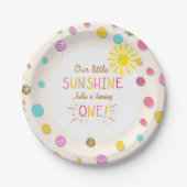 Assiettes En Carton Petites plaques de papier soleil Anniversaire fill (Devant)