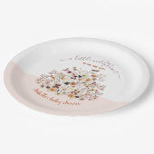 Assiettes En Carton Petites plaques en Baby shower rose Fleur sauvage (Angle)