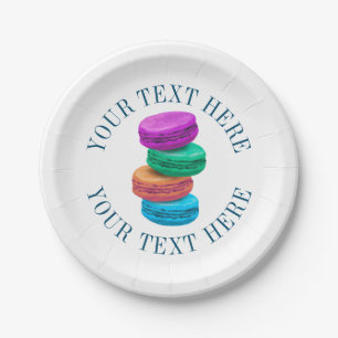 Assiettes En Carton Petites plaques en papier avec dessin de macarons