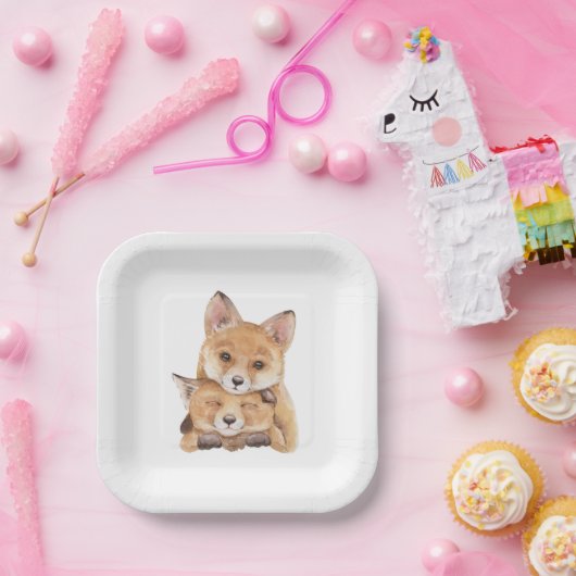Assiettes En Carton Petites plaques en papier Fox (Fête)