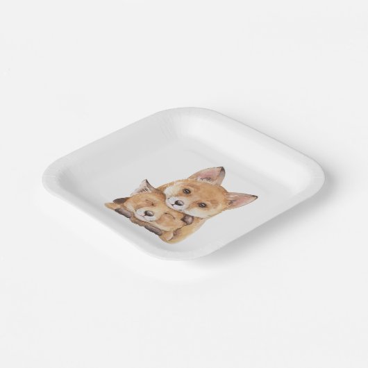 Assiettes En Carton Petites plaques en papier Fox (Angulaire)