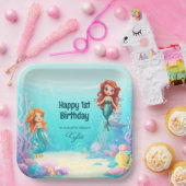 Assiettes En Carton Petites sirènes sous la mer fête d'anniversaire (Fête)