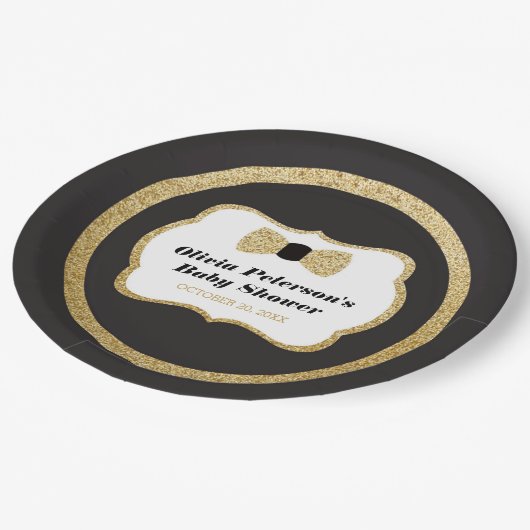 Assiettes En Carton Petites tôles pour hommes, Noir, Or (Angle)