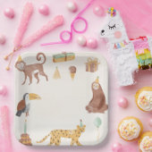 Assiettes En Carton Petits animaux de la jungle (Fête)